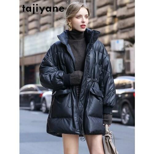 Real Jacket Sheepskin Womens Winter Down Jacket Woman Leather Coats Female Long Coat High Quality Mujer Parkas TN1346