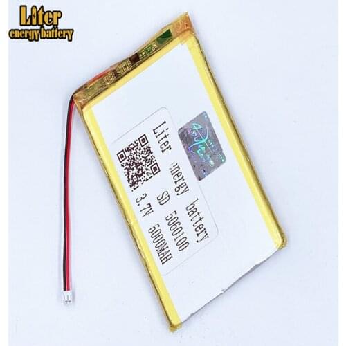 1.5MM 2pin connector 5060100 3.7V 5000mAh e-books GPS PDA Car recorder Recreational machines Li-polymer battery Li-po battery