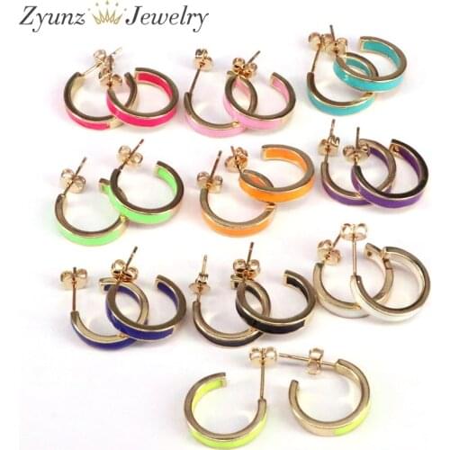 10 Pairs, Romantic Fashion Wedding Jewelry Candy-colored Circle Brincos for Girls Women Gift