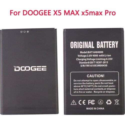 100% High Quality BAT16484000 4000mAh Battery For DOOGEE X5 MAX x5max Pro phone battery