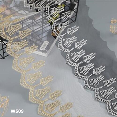 13CM Width 5Yards Embroidered Mesh Lace Garment Lace Trims Chantilly Lace Fabric DIY Sewing accessories