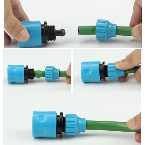 2Pcs 3/8 Inch Garden Micro Water Hose Fast Joint Plastic Connector Fitting Water Hose Quick Connector