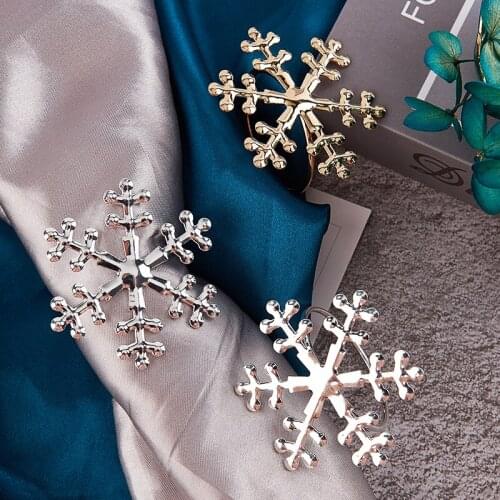 3 Pcs Snowflake Shape Napkin Rings Birthday Wedding Banquet Party Decoration