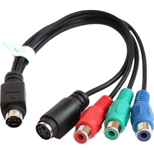 7 Pin S-Video to Female RGB/ 3 RCA and 4 pin S-Video FemaleComponent Cable 20cm for PC DVD HDTV