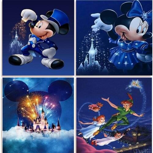Disney 5D DIY Diamond Painting Cartoon Magician Mickey Minnie New Square/Round Inlaid Diamond Mosaic Home Decoration Painting