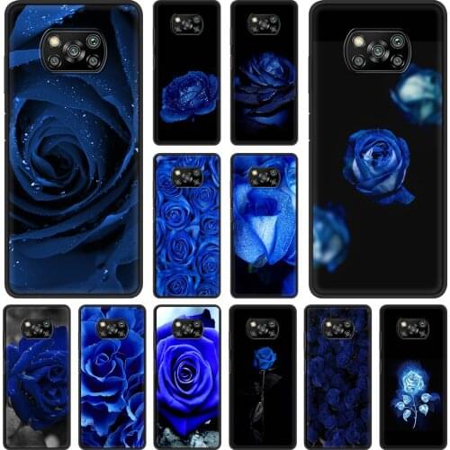 Rlue Rose Flower Case for Xiaomi Poco X3 NFC M3 F3 F1 Mi 11 Ultra 10T 10S 9 8 A2 Lite Pro 9T Note 10 Phone Cell Coque Cover Bag