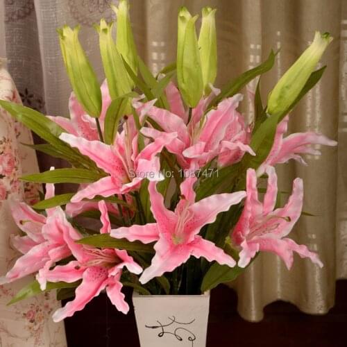 Decorative Flowers The simulation flower silk flowers lily 88cm
