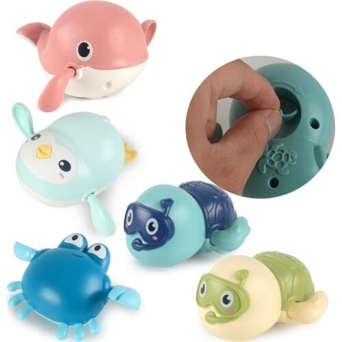 Kids Bathroom Bath Toys Animal Tortoise Crab Classic Baby Water Toy Infant Swim Turtle Wound-up Chain Clockwork Toy for Children