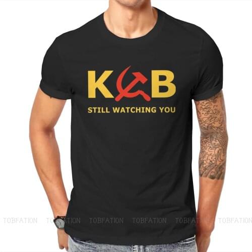 USSR KGB Still Watching You T Shirt Classic Grunge Summer Big size Cotton Mens Tops Harajuku Crewneck TShirt