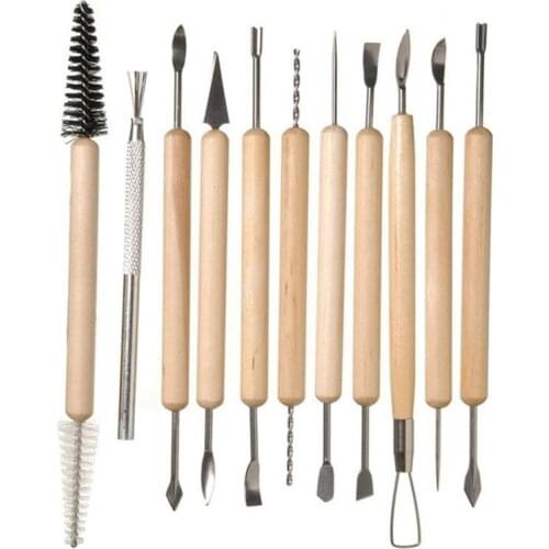 11pcs Clay Sculpting Kit Sculpt Smoothing Wax Carving Pottery Ceramic Tools Polymer Shapers Modeling Carved Tool Perfect