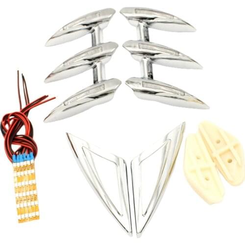 1 Set Motorcycle Front Side Trim Kit LED Bar w/ Light, for Honda GL1800 01-17 Motorbike Parts