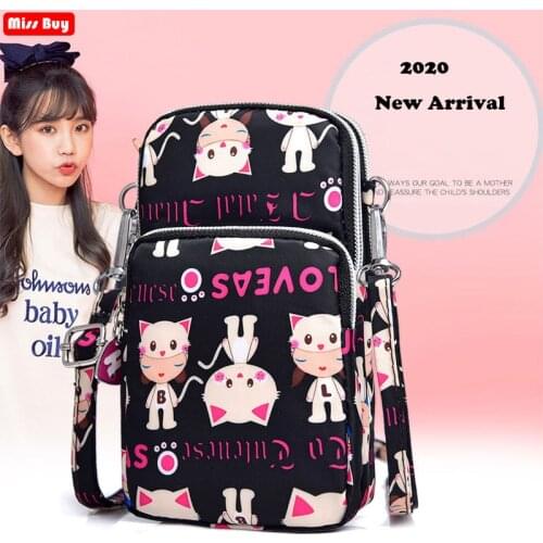 Multifunction Cartoon Fashion Phone Bag For Samsung/iPhone/Huawei/HTC/LG Wallet Case Outdoor Arm Shoulder Bags Cover Phone Pouch