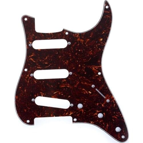 Musiclily Pro 8-Hole 50s 57 Vintage Style Strat SSS Guitar Pickguard for American Stratocaster, 4Ply Tortoise Shell