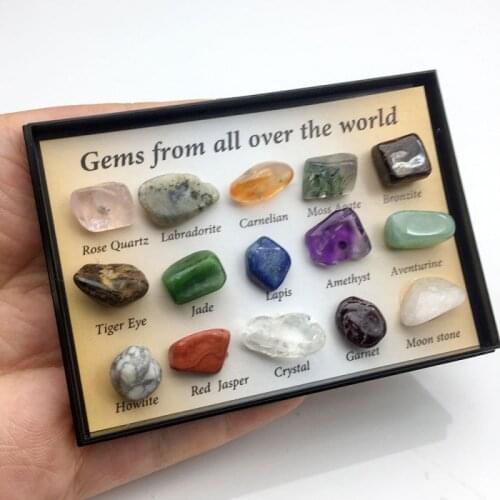 15PCS/pack Irregular Mini Ores Polishing Gemstone Crystals Natural Stones Collection Art Set Gifts DIY Crafts