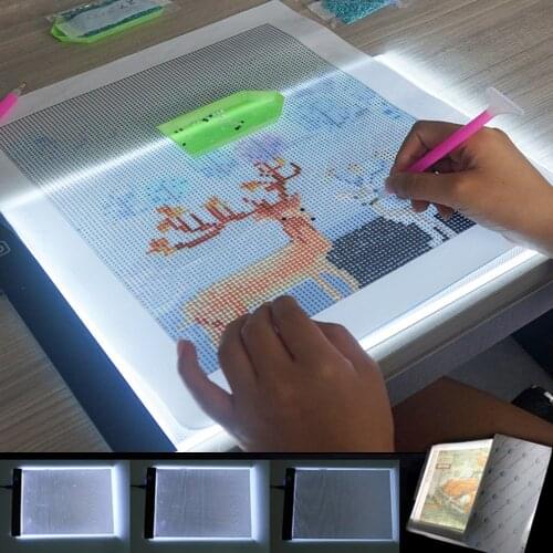 LED Light Pad Kit Diamond Painting Tools Light Box Dimmable Light Board Drawing Light Box Diamond Embroidery Accessories A5/A4