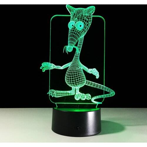 2018 NEW Cute Mouse 3D Night Lamp 7 Colorful Change Gradient Atmosphere Lighting Touch Table Lamp Free Drop Ship