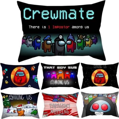 New Arrvial 30x50cm Game Among Us Cushion Cover Cartoon Fans Anime Child Bedroom Sofa Pillow case Gifts Without Fillings