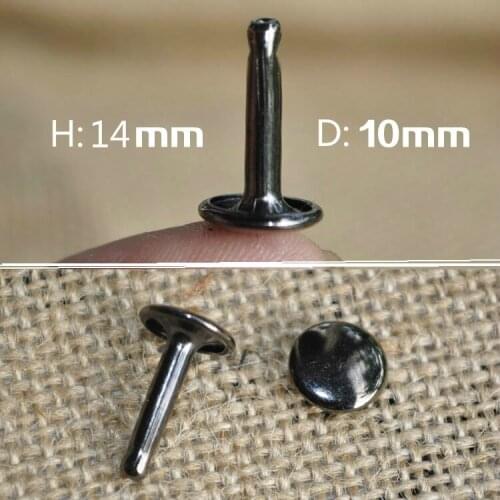 NEW Round Metal 10*14mm Double Sides Caps Rivet Spike Studs DIY Rivet Leather Crafts Punk Style Sewing Bags Clothes Accessories