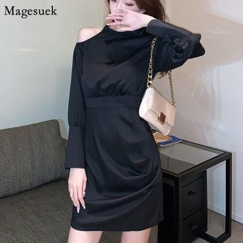 Autumn Long Sleeve Black Dress Women Off Shoulder Sexy Women Dress Elegant Bodycon Party Night Club Women Dresses Vestidos 11899