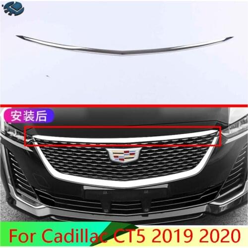 For Cadillac CT5 2019 2020 Stainless Steel Front Hood Bonnet Grill Grille Bumper Lip Mesh Trim Cover Molding