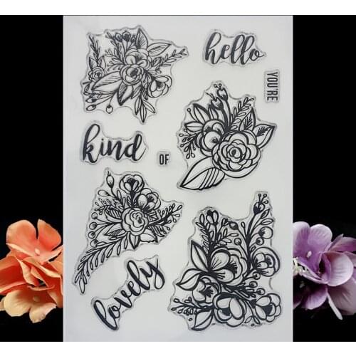 Lovely Flower Transparent Clear Silicone Stamps For DIY Scrapbooking/Sentiment Stamp Photo Album Decorative Card Making