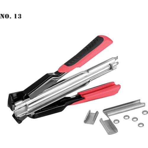 Manual C-type Nail Gun C-type Clamp Tongs with 100Pcs Nails Cage Clamp Chicken Cage Clamp Animal Fence Installation Kit Tools