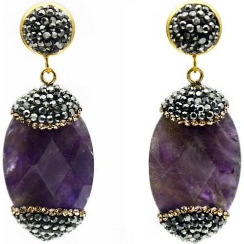 Natural Stone Earrings For Women Luxury Statement Earrings Fashion Jewelry 2019 Female Wedding Party Jewelry Findings