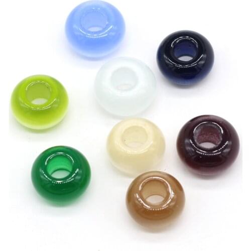 Natural Stone Pendants Ring Shape Mixed Cat Eye Stone Necklace Accessories Charm for Jewelry Making Bracelet Earrings