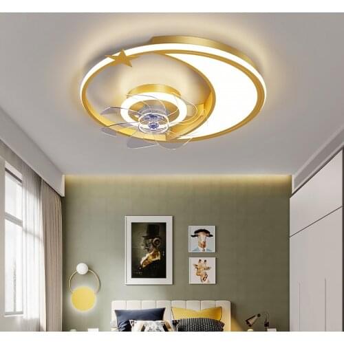 Modern Fashion Silent Led Fan Ceiling Light with Remote Control Bedroom Loft Kitchen Fans for Home Indoor Lighting Industrial