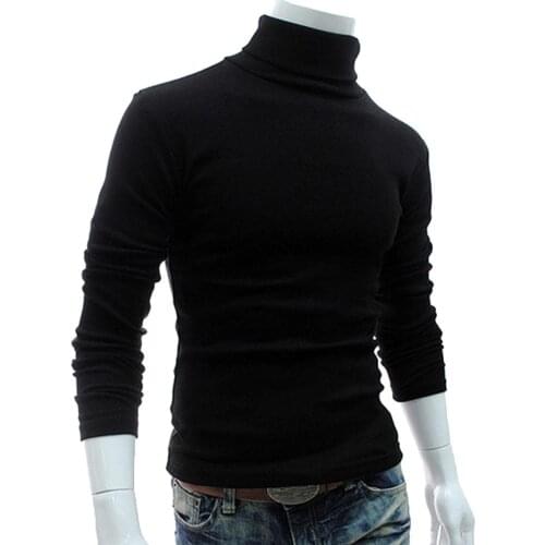 Sweater Autumn Winter MenS Sweater MenS Turtleneck Solid Color Long Sleeve Casual Sweater Mens Slim Fit Knitted Pullovers