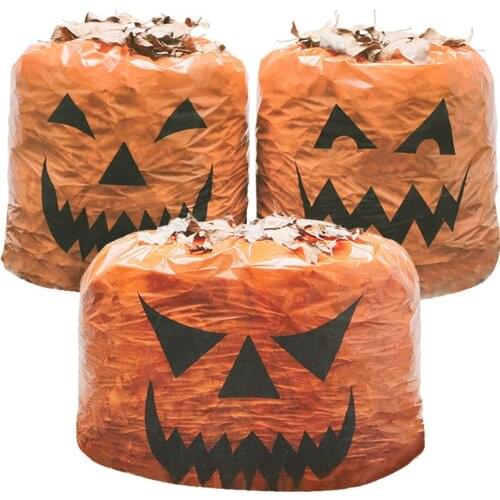 Outdoor Party Pumpkin Head Halloween Use Yard Lawn Decoration Bag Festive Atmosphere Decoration Plastic Bag
