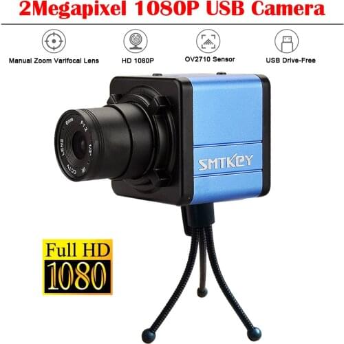 1080P USB Webcam 5-50mm 2.8-12mm CS Mount Varifocal Lens CMOS OV2710 MJPEG USB2.0 Camera With Holder For Computer PC Laptops