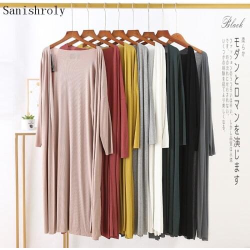 Summer Autumn Women Split Long Cardigan Casual Thin Modal Cardigans Coat Lady Batwing Sleeve Beach Sun Protection Shirt Clothes
