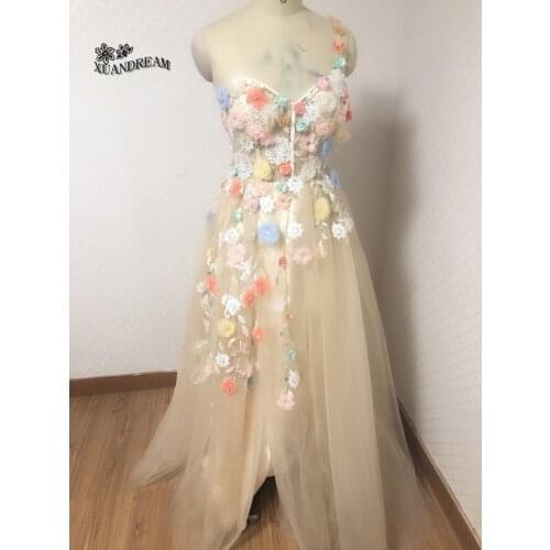 Beautiful elegant evening dress вечерние платья abiti da cerimonia da sera sweetheart with 3D flowers cheap evening dresses