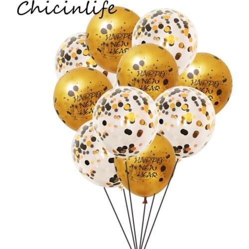 10pcs 2021 Happy New Year Confetti Latex Balloons For Home New Year Eve Xmas Party Anniversary Ballon Decoration Supplies