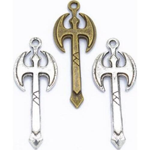 25pcs/lot Antique Silver/ Antique Bronze Plated Alloy Crosses Charm Pendant Handmade Hanging Crafts 37x14mm