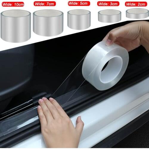 3/5/10M Nano Glue Car Sticker Auto Interior Protector Film Door Edge Protective Car Trunk Door Sill Full Body Sticker Accessory