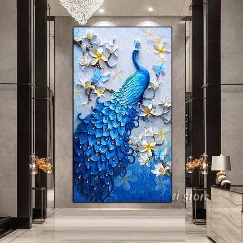 Zhui Star Full Drill 5D DIY Diamond Painting "Animal Peacock" Embroidery Cross Stitch Home Art Decor Gift Wall Stickers Set