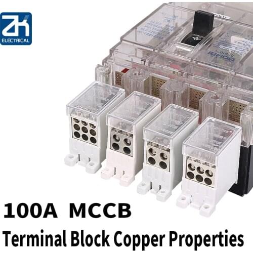 MCCB 100A Molded Case Circuit Breaker Terminal FJ6G-100 2/3/4/6/8/9/12 Out