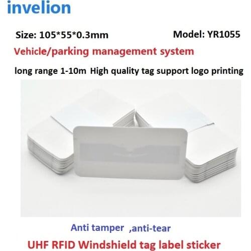 Sticker paper uhf rfid windshield tag EPC CLASS1 G2 / parking systems rfid label gen2 read/write long range for car windscreen