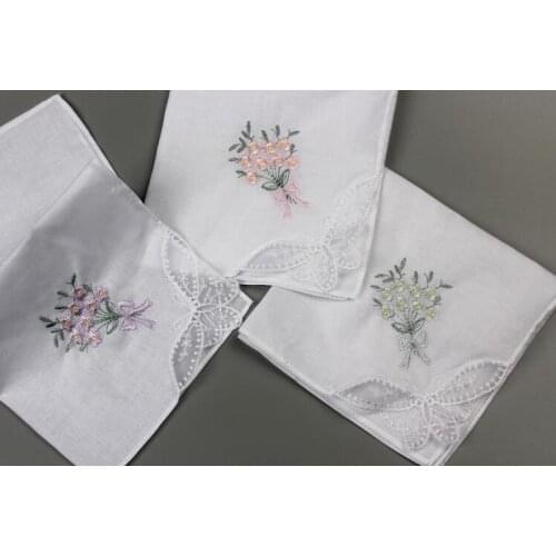 Flower handkerchief family handkerchief custom handkerchief a gift for parents bride and grooms handkerchief