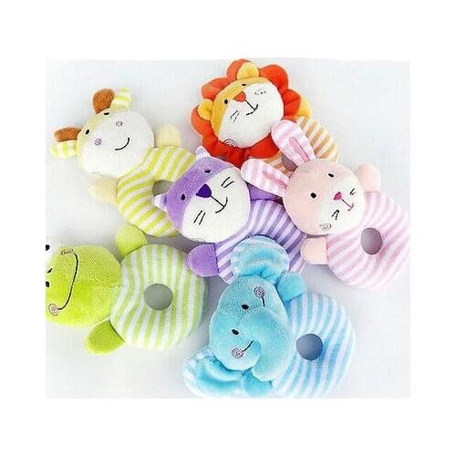 Baby Boy girl Toys Soft Rattle Plush Blue Lamb Lion Cartoon Animals Sensory Activity Toy Support Drop Shipping