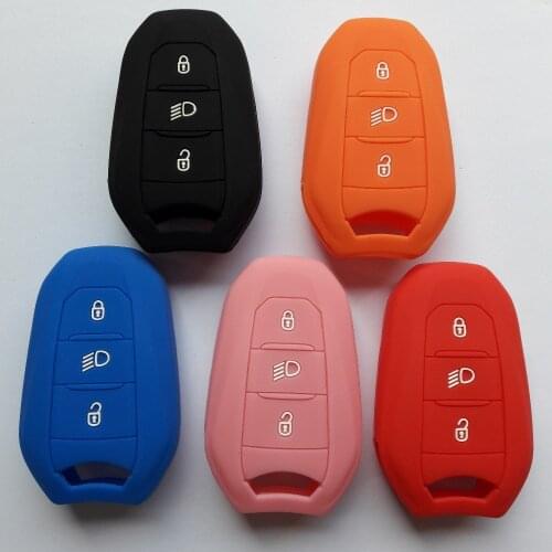 For Peugeot 208 308 508 Car Key Cover for Citroen C4 DS3 DS5 DS6 Cover Keyless Remote Fob Silicone Protector Holder