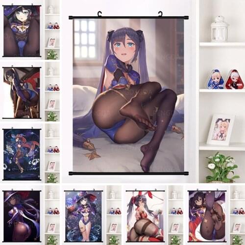 Home Decor HD Prints Anime Sexy Stockings girl Hanging Canvas Painting Wall Art cartoon character Poster Plastic Scrolls Picture