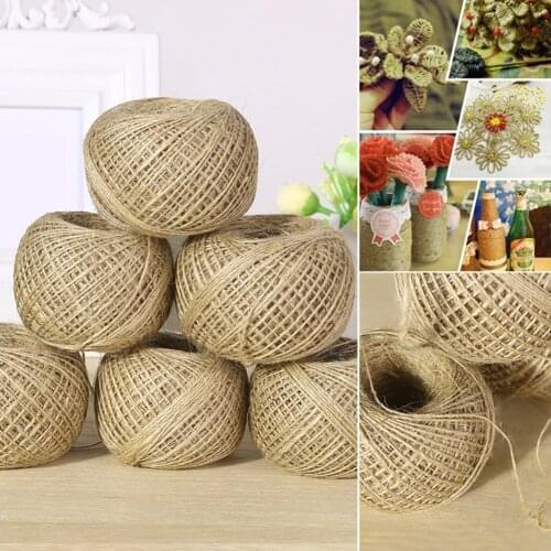 100m Long Jute Rope Natural Linen Twine Rustic String Cord Rope DIY String Crafts Single Strand Hemp Rope Cord Handicraft Tools