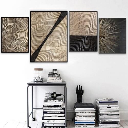 Abstract Circle Minimalist Wall Art Canvas Retro Radiation Spiral Style Poster Nordic Print Painting Home Decoration