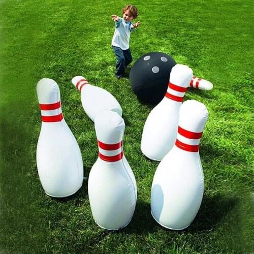 Giant Inflatable Bowling Set Huge 22 Inch Pins And Extra Big 16 Inch Ball Great On Lawn And Yard Indoor Outdoor Game For Kid