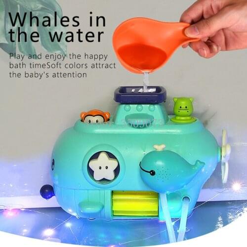Bath Toys Swimming Water Faucet Shower Submarine Water Toy Bathroom Waterwheel Dabbling Water Spray Set Toys For Kids Bathe
