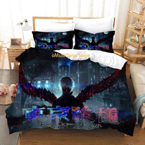 Horror Anime Tokyo Ghoul print bedding set adult children cartoon duvet cover pillowcase double queen big size 3pcs
