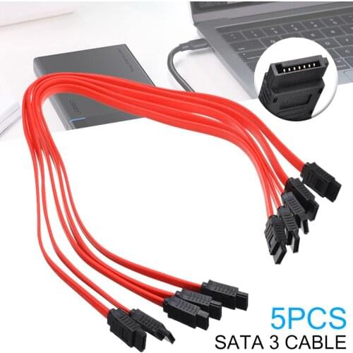 Mayitr 5Pcs Serial ATA SATA RAID DATA HDD Hard Drive Cable Red 40cm High Quality SATA Data Cable 1.5 Gbps Speeds New